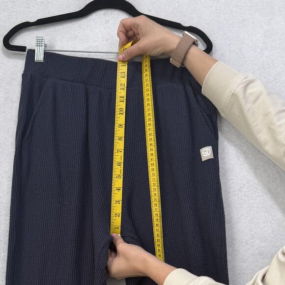 Straight Down Pants Womens Large Waffle Knit Lounge Made in USA Pockets - Picture 5 of 11